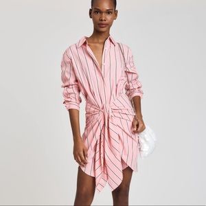 NWT size 4 Derek Lam 10 Crosby pink Charlotte Tie-Waist Shirtdress